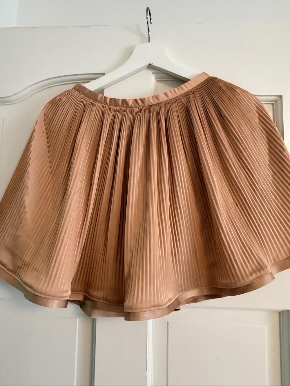 Reiss Pleated Skirt in Warm Taupe